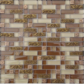 Azulejos de mosaico de vidrio irregulares pulidos 3D de acero inoxidable, mosaico de metal, baño, cocina, resistente al agua