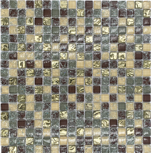 El mini vidrio de mosaico de la forma cuadrada cubre los azulejos de mosaico de cristal cristalinos del crujido del hielo