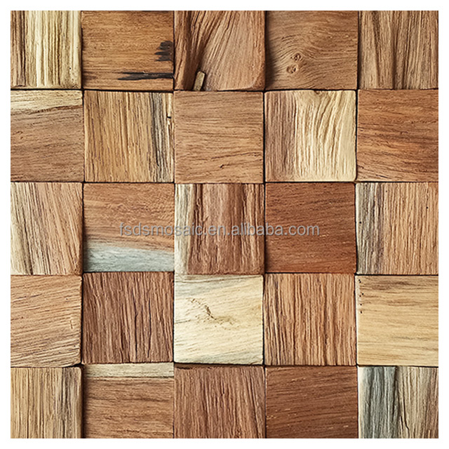 Paneles de madera de nogal 3D, mosaico de pared, decoración de pared, mosaicos de fondo interior, azulejo de madera antiguo