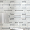 Tiras blancas estilo americano, mosaicos de vidrio para pared contra salpicaduras de cocina y baño mixtos